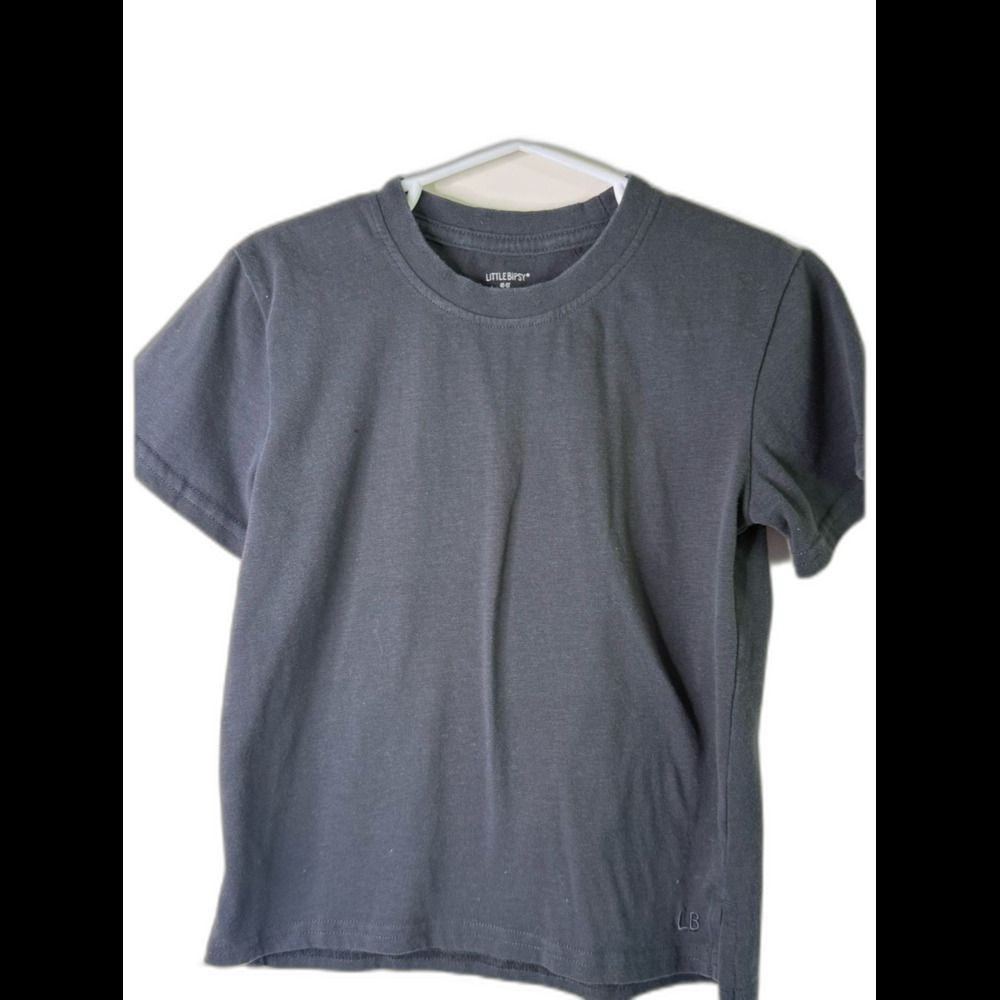 Little Bipsy Boys Soft Charcoal Gray Crewneck Tee 4-5T